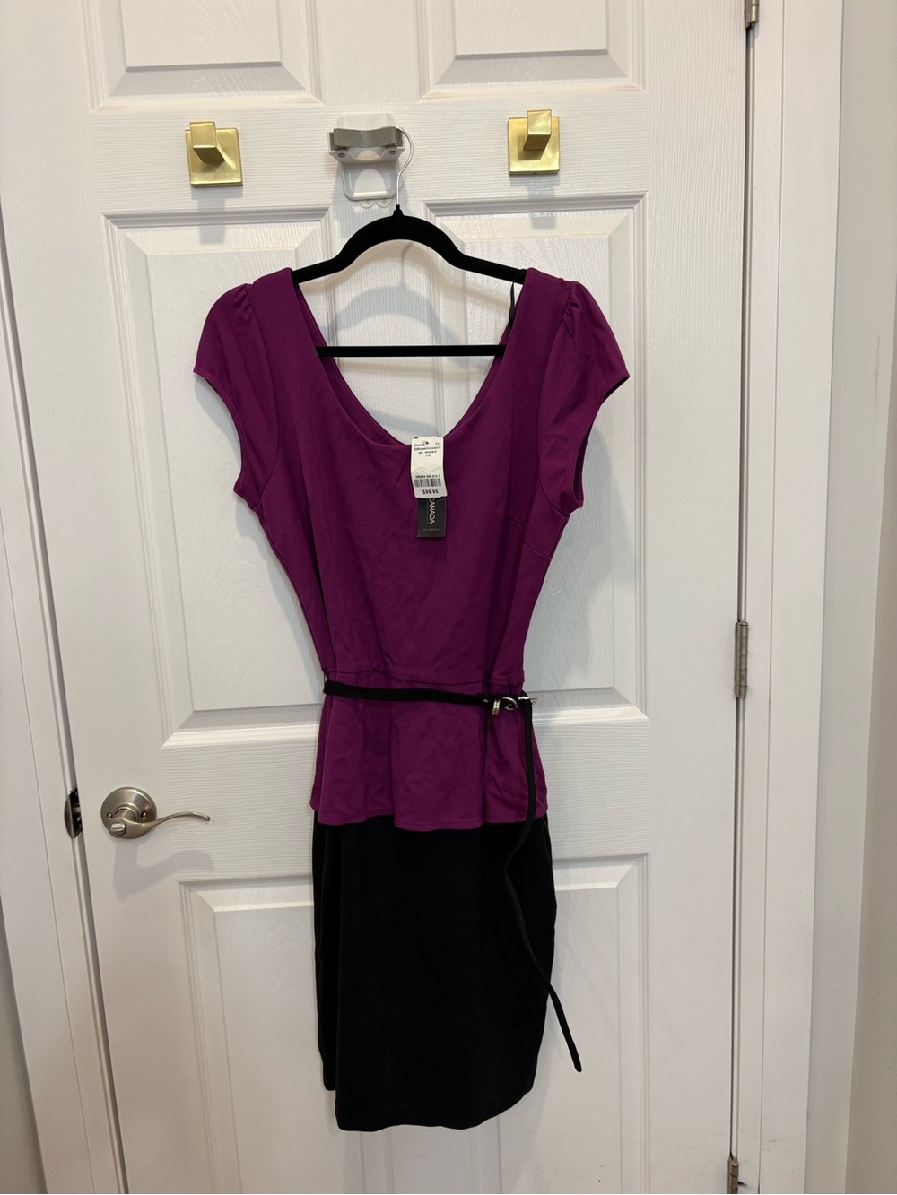 Vintage Le Château Purple and Black  Dress - Brand New Size Large #1414